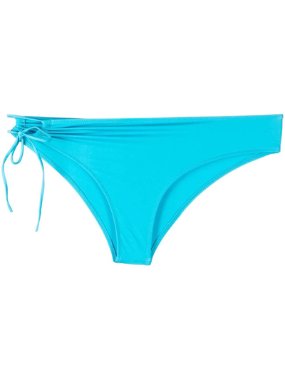 Shop Jacquemus Side-tie Bikini Bottoms In Blau