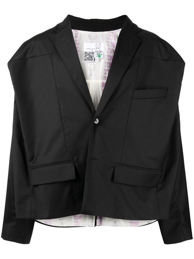 Natasha Zinko Cropped Box Jacket In Black