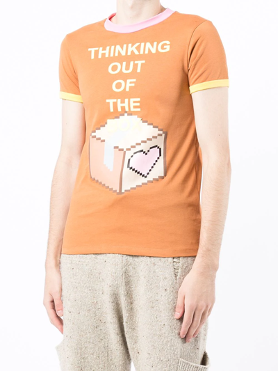 Shop Natasha Zinko Thinking Out Of The Box T-shirt In Orange