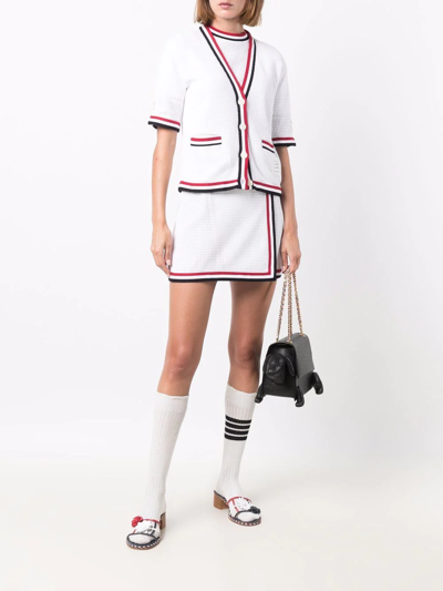 Shop Thom Browne Dotted Short Skirt In 100 White