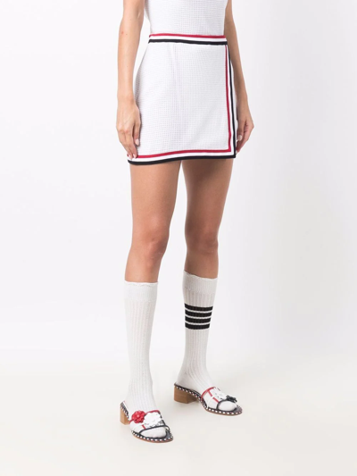 Shop Thom Browne Dotted Short Skirt In 100 White