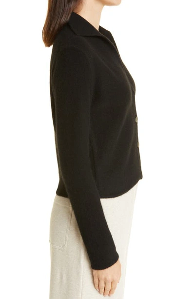 Shop Vince Polo Collar Cashmere Cardigan In Black