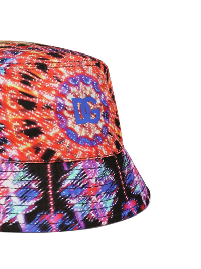 Shop Dolce & Gabbana Psychedelic Print Bucket Hat In Black