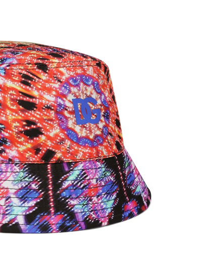Dolce & Gabbana Psychedelic Print Bucket Hat In Black