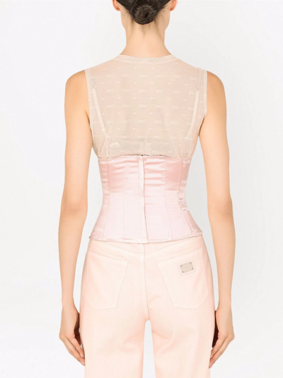 Dolce & Gabbana Lace-up Corset In Pink