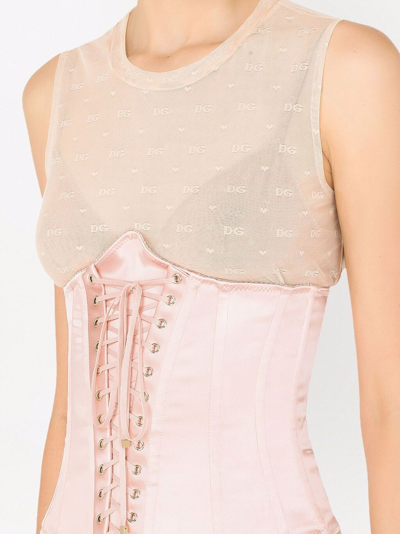 Dolce & Gabbana Lace-up Corset In Pink