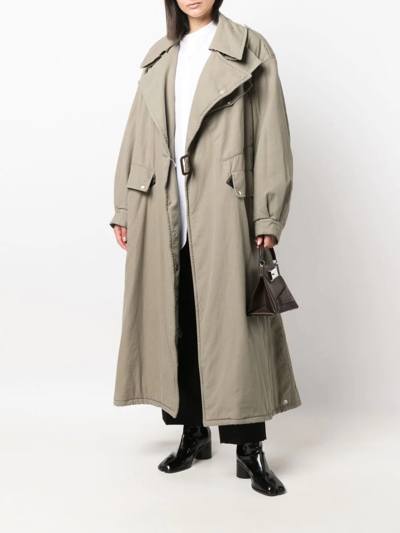 Shop Maison Margiela Deconstructed Trench Coat In Green