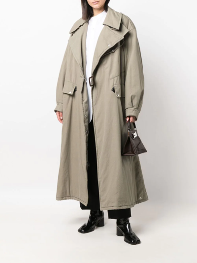 Maison Margiela Deconstructed Trench Coat In Green
