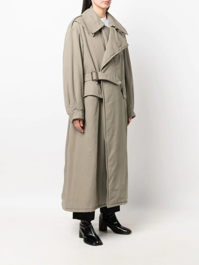 Maison Margiela Deconstructed Trench Coat In Green