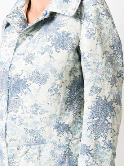 Shop Maison Margiela Floral-pattern Jacquard Jacket In Neutrals