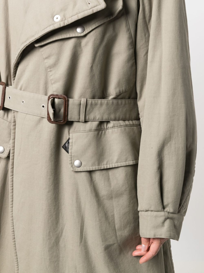 Maison Margiela Deconstructed Trench Coat In Green