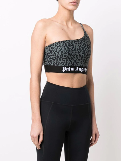 Shop Palm Angels Leopard-print Crop Top In Black