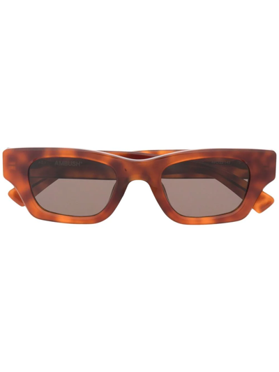Shop Ambush Ray Square-frame Sunglasses In Brown