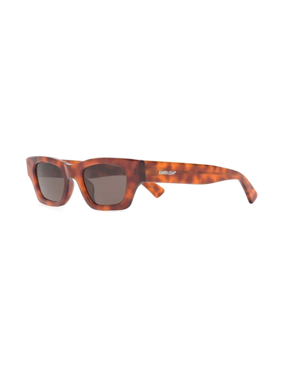 Shop Ambush Ray Square-frame Sunglasses In Brown