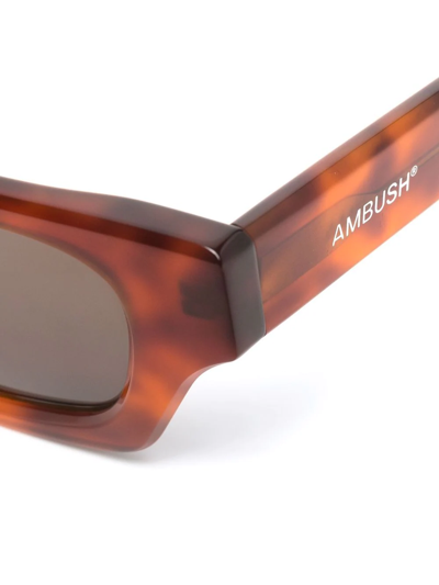 Shop Ambush Ray Square-frame Sunglasses In Brown