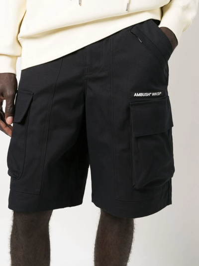 Shop Ambush Wksp Belted Cargo Shorts In Black