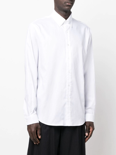 Shop Maison Margiela Button-down Cotton Shirt In White