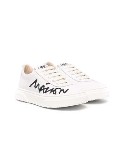 Mm6 Maison Margiela Logo-print Low-top Sneakers In White