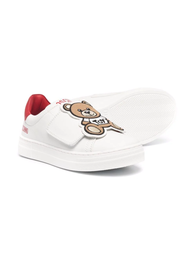 Shop Moschino Teddy Patch Low-top Sneakers In White