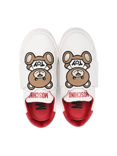 Shop Moschino Teddy Patch Low-top Sneakers In White