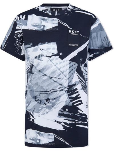 Shop Dkny Graphic-print Cotton T-shirt In Black