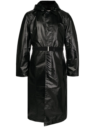 Pvc Scout Jacket Black Patent Jacket With Shearling Hood - Pvc Scout Jacket  In Nero