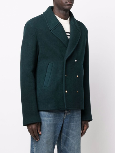 Nick Fouquet Double-breasted Fitted Peacoat In Green