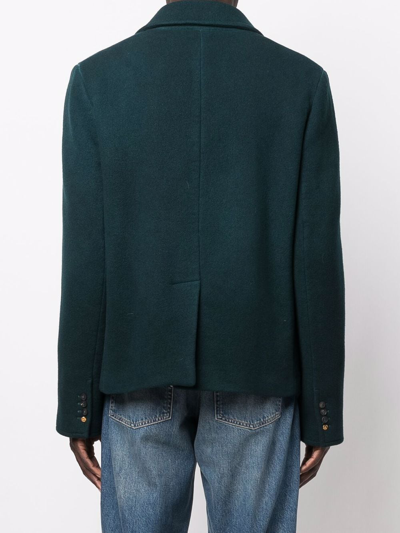 Nick Fouquet Double-breasted Fitted Peacoat In Green