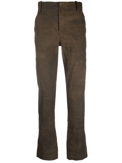 Shop Uma Wang Straight-leg Chino Trousers In Brown
