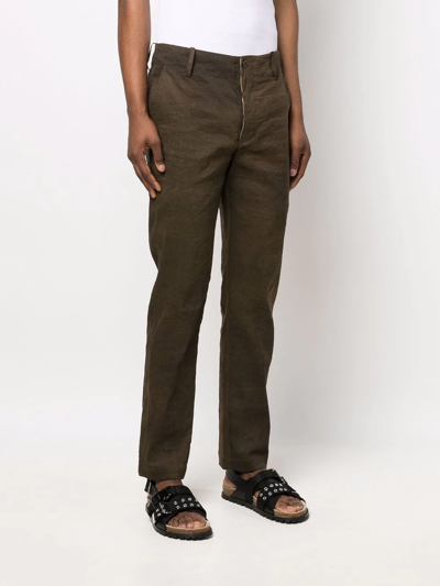 Shop Uma Wang Straight-leg Chino Trousers In Brown