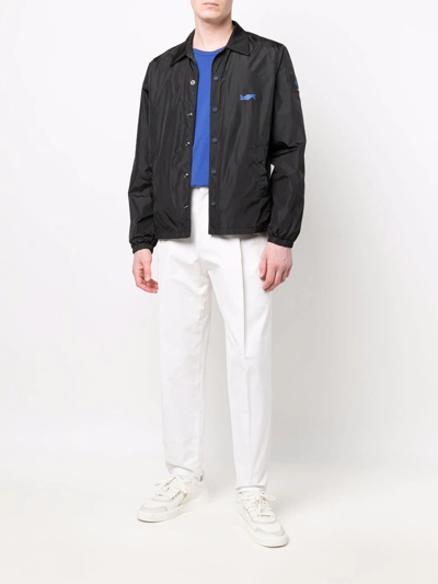 Shop Kiton Lightweight Button-up Jacket In Black