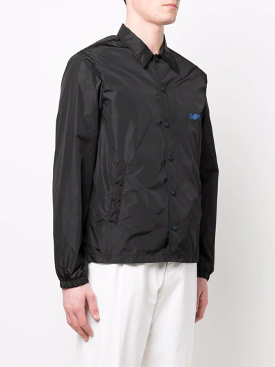Shop Kiton Lightweight Button-up Jacket In Black
