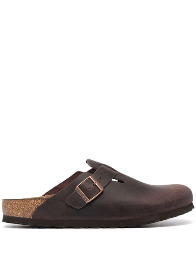 Shop Birkenstock Boston Leather Sandals In Brown