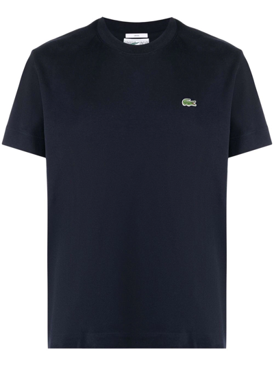 Shop Lacoste Logo-patch Cotton T-shirt In Blue