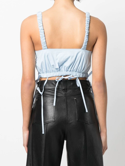 Shop Act N°1 Ruched Crop Top In Blue