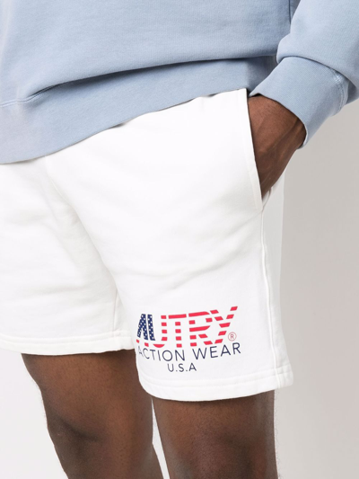 Shop Autry Logo-print Track Shorts In White