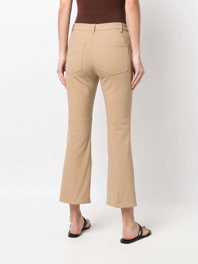 Theory Mid-rise Cropped Trousers In Brown