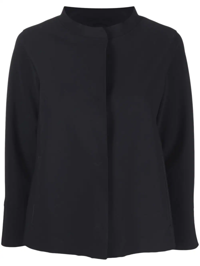 Herno Concealed-front Tonal Jacket In Black