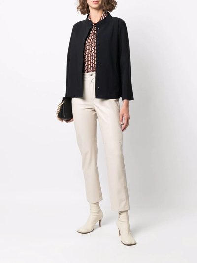 Herno Concealed-front Tonal Jacket In Black