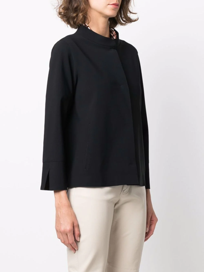 Herno Concealed-front Tonal Jacket In Black