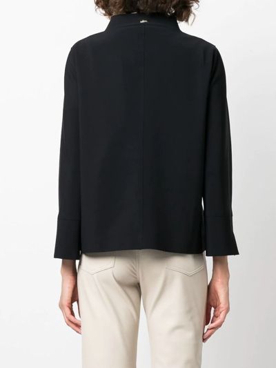 Herno Concealed-front Tonal Jacket In Black