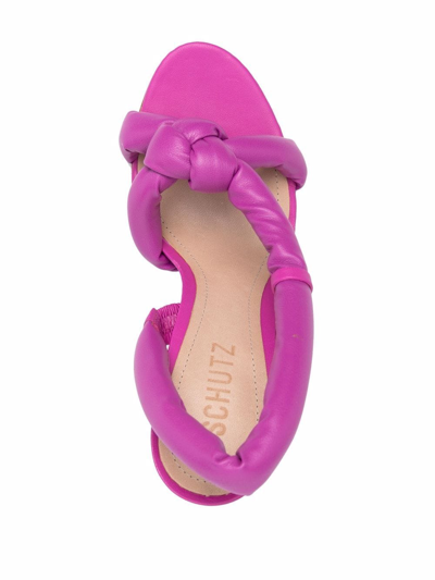 Shop Schutz Alto Puffy Leather Sandals In Pink