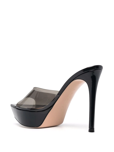 Shop Gianvito Rossi Betty 120mm Transparent Mules In Brown
