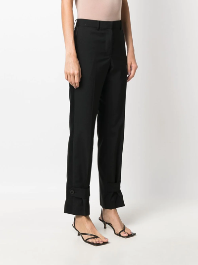 Shop Sacai High-waist Side-stripe Trousers In Black