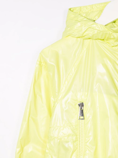 Moncler Zipper Hooded Jacket In Yellow