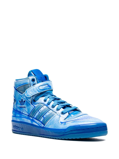 Shop Adidas Originals X Jeremy Scott Forum High-top "dipped Blue" Sneakers