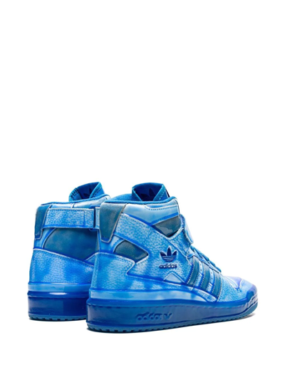 Shop Adidas Originals X Jeremy Scott Forum High-top "dipped Blue" Sneakers