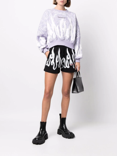 Shop Vision Of Super Abstract-print Embroidered Sweatshirt In Purple