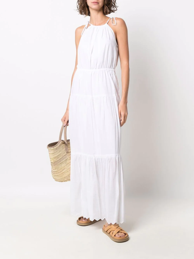 Shop Michael Kors Cotton Tiered Dress In White