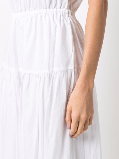 Shop Michael Kors Cotton Tiered Dress In White